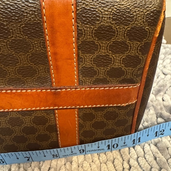 CELINE MACADAM Vintage Brown Coated Canvas Leather Handbag Purse Designer Luxury - Picture 13 of 17